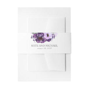 Eggplant Lila Moderne Hochzeit Einladungsbanderole