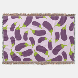 Eggplant Lila Pflanzenmuster Decke