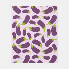 Eggplant Lila Pflanzenmuster Fleecedecke