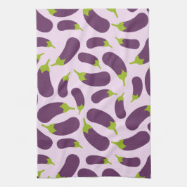 Eggplant Lila Pflanzenmuster Geschirrtuch