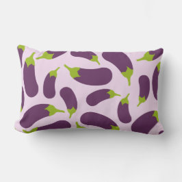 Eggplant Lila Pflanzenmuster Lendenkissen