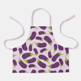 Eggplant Lila Pflanzenmuster Schürze