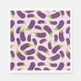 Eggplant Lila Pflanzenmuster Serviette