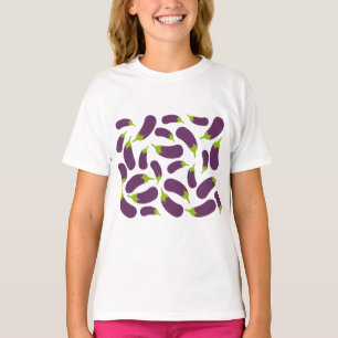 Eggplant Lila Pflanzenmuster T-Shirt