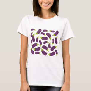Eggplant Lila Pflanzenmuster T-Shirt