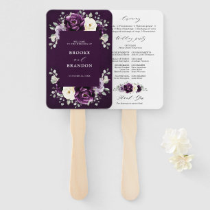 Eggplant Lila Plum Ivory White Wedding Program H Fächer
