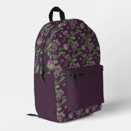 Eggplant Lila Scottish Thistle Bedruckter Rucksack