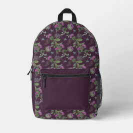 Eggplant Lila Scottish Thistle Bedruckter Rucksack