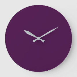 Eggplant Lila Solid Color Große Wanduhr