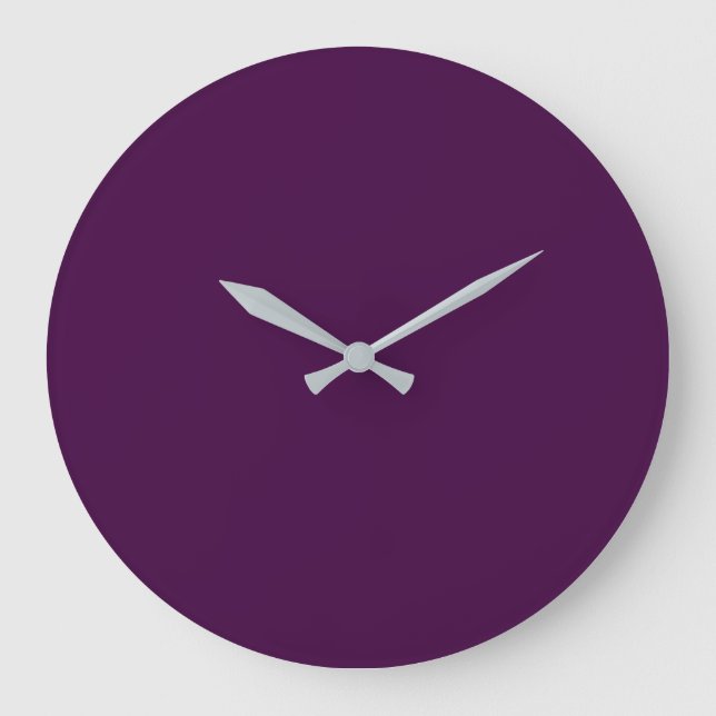 Eggplant Lila Solid Color Große Wanduhr (Vorderseite)