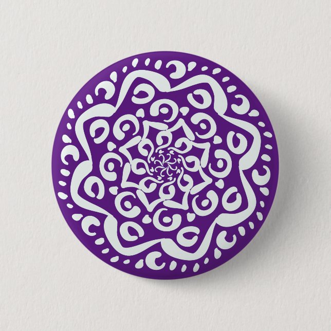 Eggplant Mandala Button (Vorderseite)
