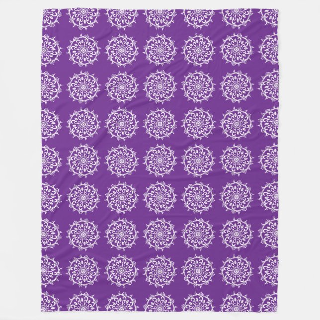 Eggplant Mandala Fleecedecke (Vorderseite)