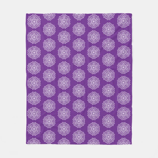 Eggplant Mandala Fleecedecke (Vorderseite)