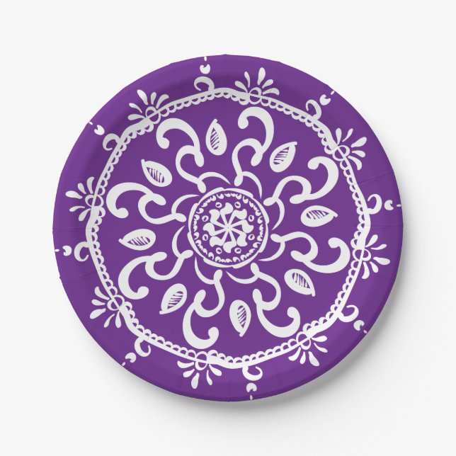 Eggplant Mandala Pappteller (Vorderseite)