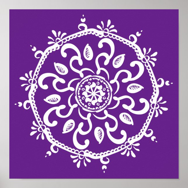 Eggplant Mandala Poster (Vorne)
