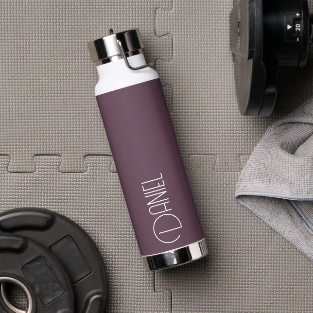 Eggplant Moderne Typografie Personalisiert Trinkflasche (Fitnessstudio)