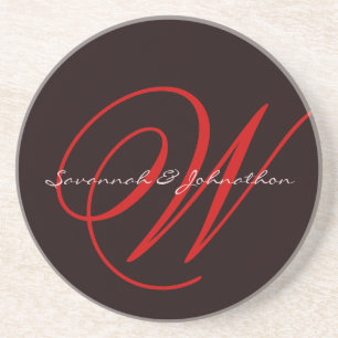 Eggplant Monogram Wedding Anniversary Untersetzer