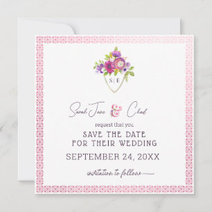 Eggplant Mulberry Wappen Wedding Save The Date