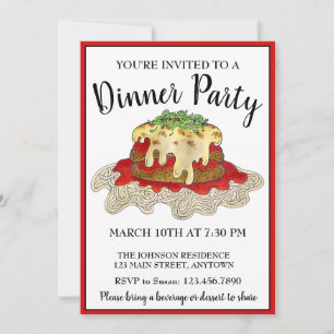 Eggplant Parm Parmesan Italian Food Dinner Party Einladung