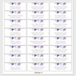Eggplant Purple Flowers Guest Names Address Labels