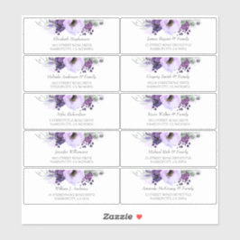 Eggplant Purple Flowers Guest Names Address Labels