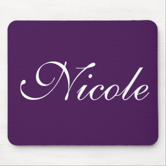 Eggplant Purple Monogram Name Mousepad