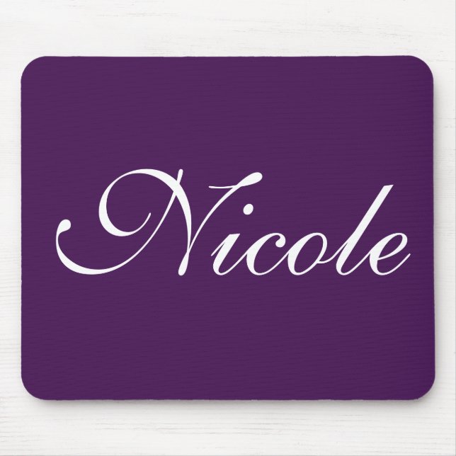Eggplant Purple Monogram Name Mousepad (Vorne)