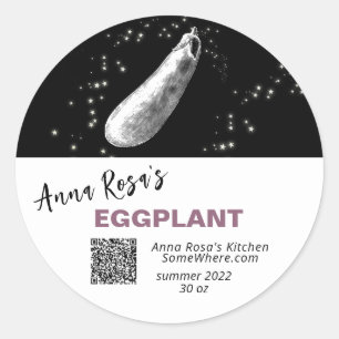 *~* EGGPLANT QR AP30 DEHYDRATED CANNING FREEZE RUNDER AUFKLEBER