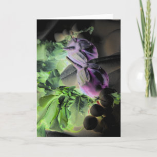 "Eggplant & Radishes" Digital verändertes Stillleb Karte