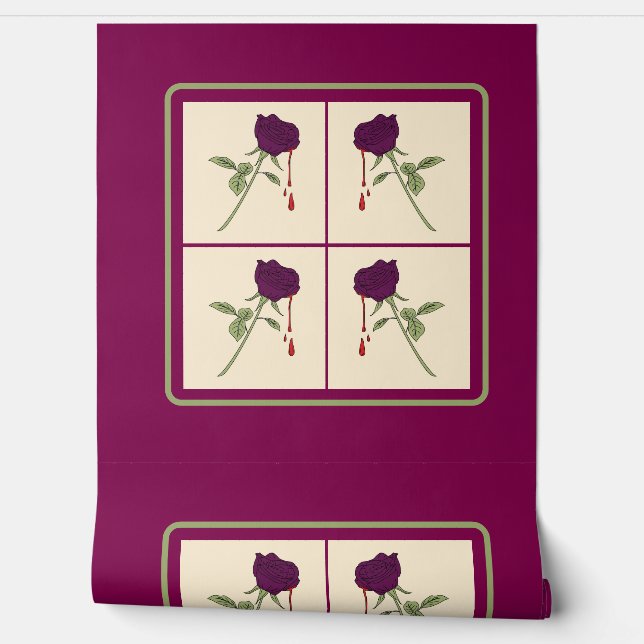 Eggplant Rose Wallpaper Tapete (Abrollen)