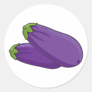 Eggplant Runder Aufkleber