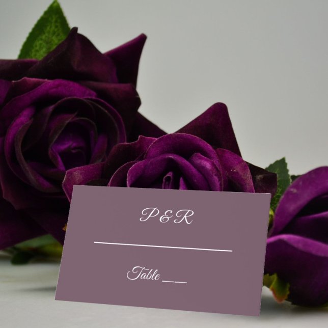 Eggplant Simple Stylized Script Wedding Platzkarte (In Situ Wedding)