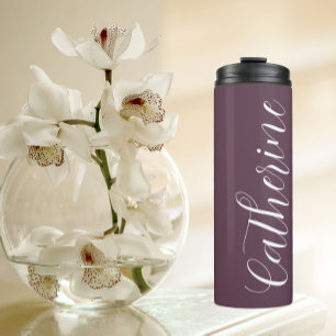 Eggplant Stylized Wedding Bridesmaid Name Thermosbecher