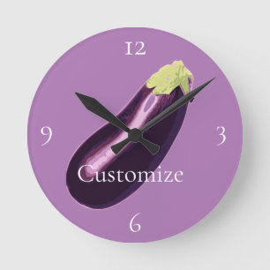 Eggplant Thunder_Cove Runde Wanduhr