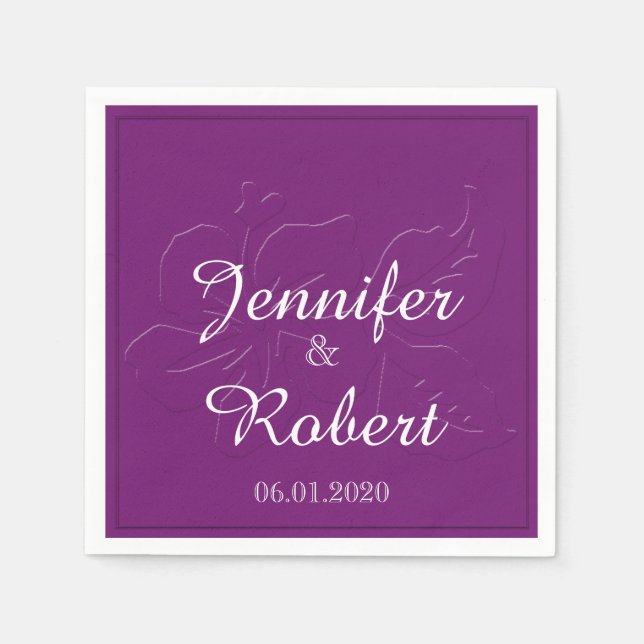 Eggplant Tone auf Tone Wedding Napkin Serviette (Vorderseite)