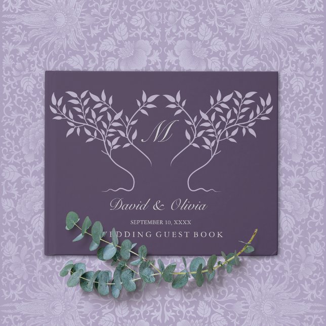Eggplant Tree of Life Wedding Gästebuch (Von Creator hochgeladen)
