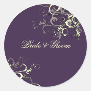 Eggplant+Vanilla Wirbel/DIY Hintergrundfarbe Runder Aufkleber