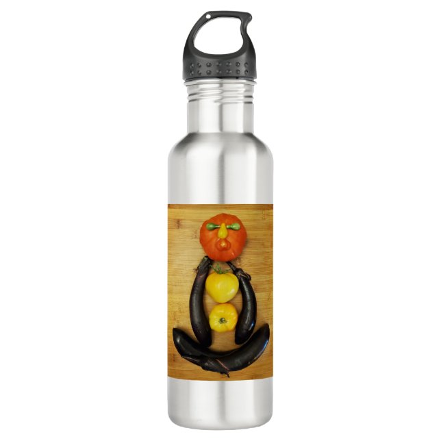 Eggplant Yogi Wasserflasche Edelstahlflasche (Vorderseite)