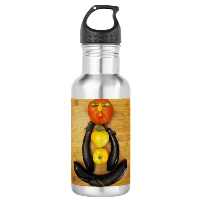 Eggplant Yogi Wasserflasche Edelstahlflasche (Vorderseite)