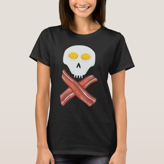 Eggs and Bacon Skull Pirates Crossbone Meat T-Shirt (Vorderseite)