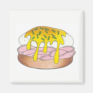 Eggs Benedict Frühstück Diner Food Feinschmecker H Magnet
