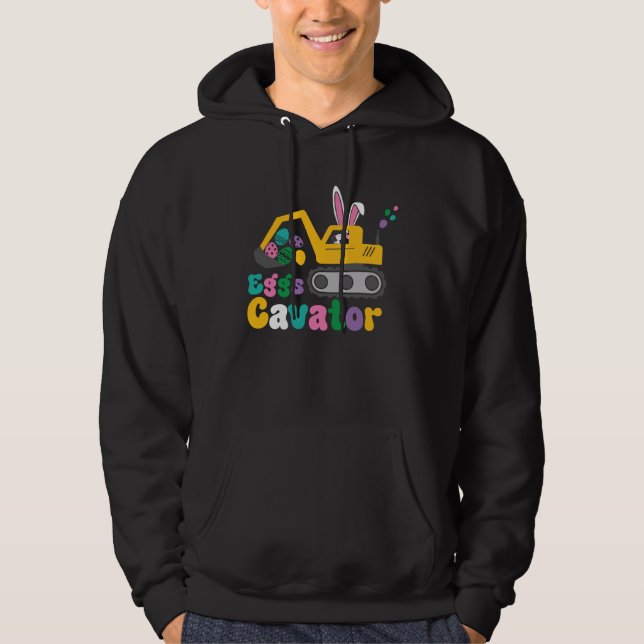 Eggs Cavator Easter Bunny Excavator Cute Hunting E Hoodie (Vorderseite)