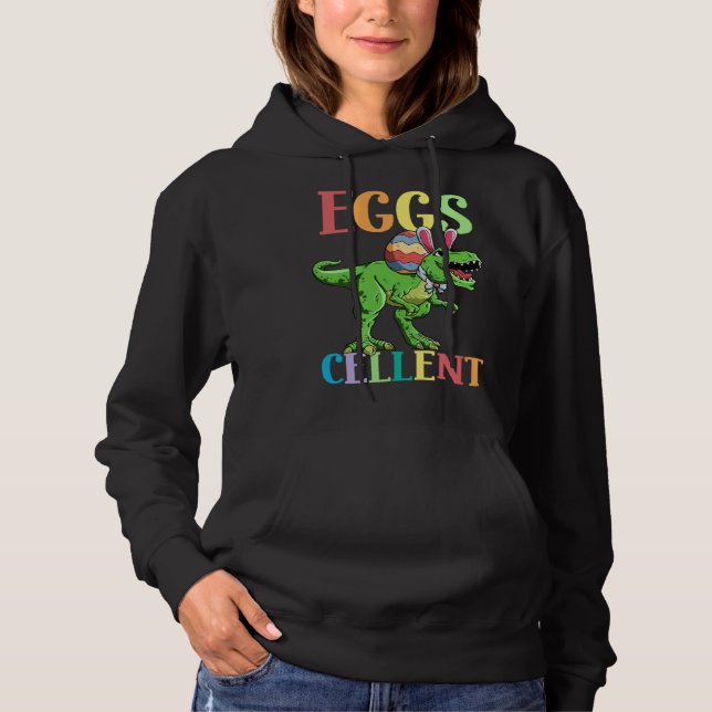 Eggs Cellent Easter Rex Dinosaur Bunny Kids Dino B Hoodie (Vorderseite)