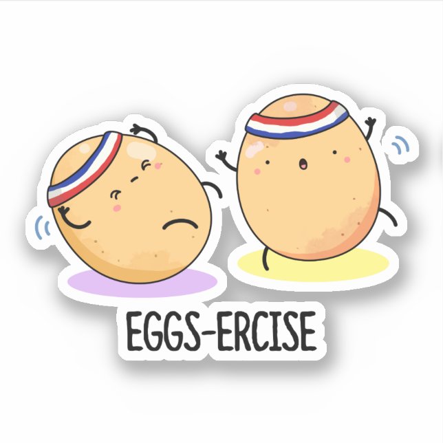 Eggs ercise Funny Aerobic Eggs Pun Aufkleber (Vorderseite)