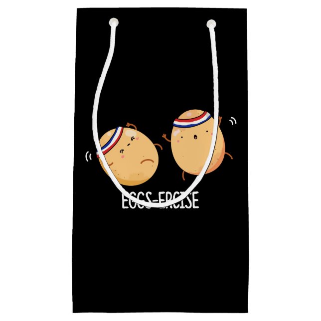 Eggs ercise Funny Aerobic Eggs Pun Dark BG Kleine Geschenktüte (Vorderseite)