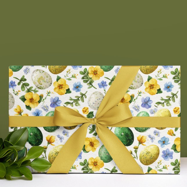 Eggs & Flowers Pattern | Easter Wrapping Paper Geschenkpapier (Von Creator hochgeladen)