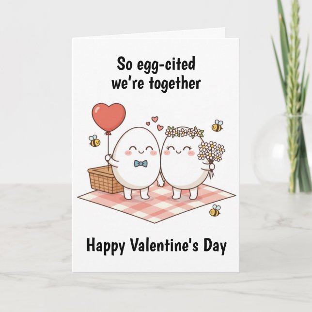 Eggs Valentine's Day Karte (Vorderseite)