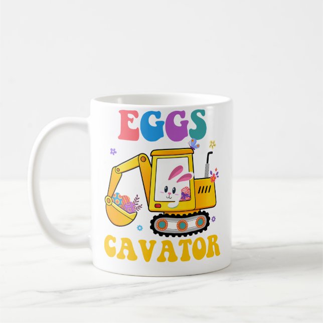 Eggscavator Easter Day Excavator Hunting Egg Bunny Kaffeetasse (Links)