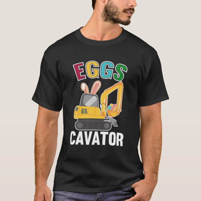 Eggscavator Funny Grabator Egg Jagen Kinder Happy  T-Shirt (Vorderseite)