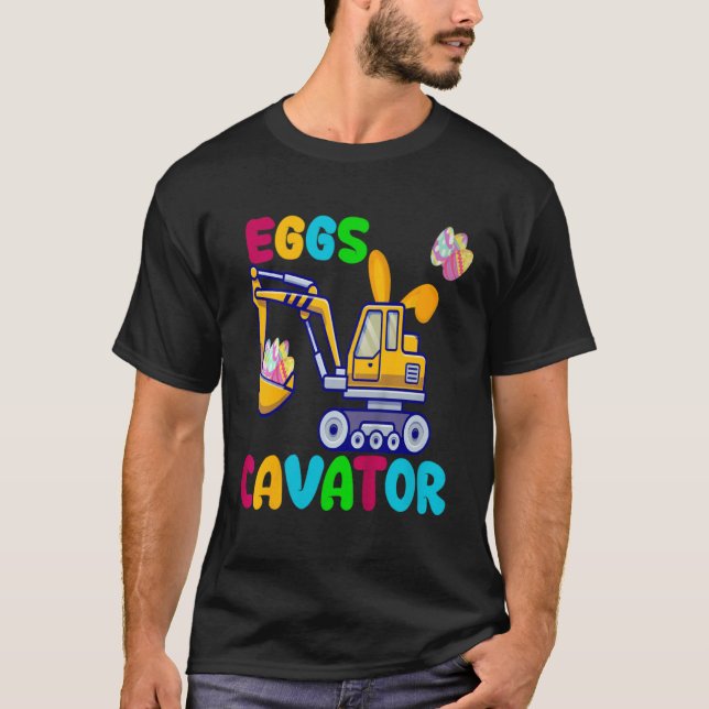 EggsCavator Happy Easter Funny Excavator Hunting E T-Shirt (Vorderseite)